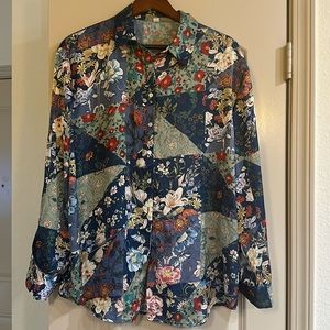 Floral Button Down Blouse.